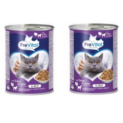 PREVITAL indyk-jagnięcina kawałki w galaretce dla kota 415g x 2szt