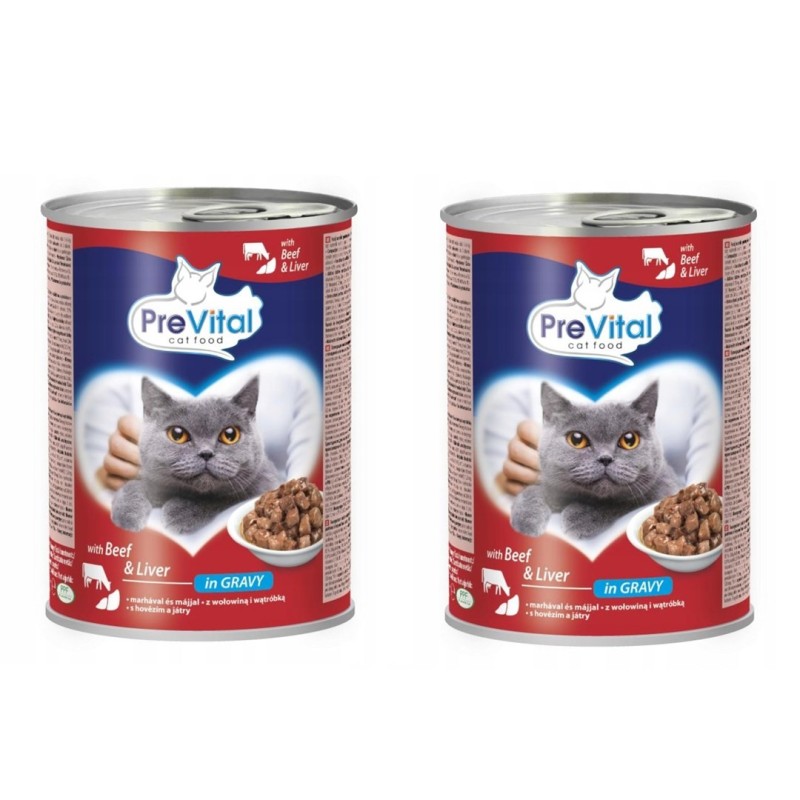 PREVITAL wołowina-wątróbka kawałki w sosie dla kota 415g x 2szt PREVITAL wołowina-wątróbka kawałki w sosie dla kota 415g x 2szt