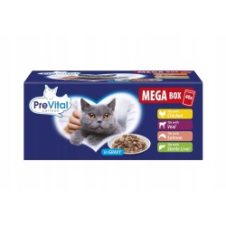 PREVITAL saszetki dla kota mix smaków box 40x100g