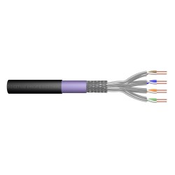 Digitus Kabel instalacyjny zewnętrzny suchy kat.7, S/FTP, AWG 23/1, PE, 100m, czarny, szpula
