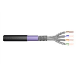Digitus Kabel instalacyjny zewnętrzny suchy kat.7, S/FTP, AWG 23/1, PE, 100m, czarny, szpula