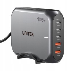 UNITEK ŁADOWARKA SIECIOWA 2X USB-A 3X USB-C GAN PD 3.1 188W