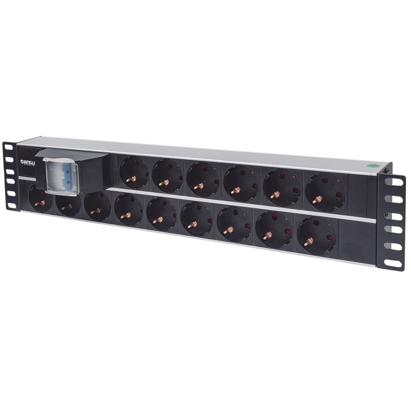 Intellinet 714051 rozdzielacz zasilania PDU 15 x gniazdo sieciowe 2U Aluminium, Czarny Intellinet 714051 rozdzielacz zasilania PDU 15 x gniazdo sieciowe 2U Aluminium, Czarny