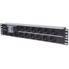 Intellinet 714051 rozdzielacz zasilania PDU 15 x gniazdo sieciowe 2U Aluminium, Czarny