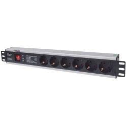 Intellinet 713962 rozdzielacz zasilania PDU 6 x gniazdo sieciowe 1.5U Czarny