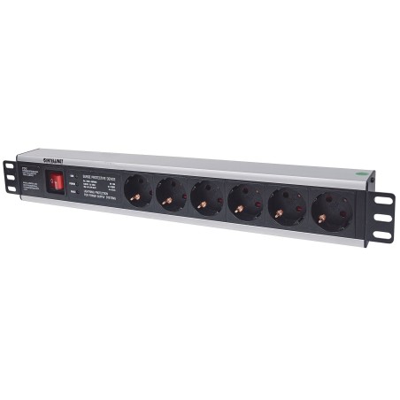 Intellinet 713962 rozdzielacz zasilania PDU 6 x gniazdo sieciowe 1.5U Czarny