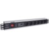 Intellinet 713962 rozdzielacz zasilania PDU 6 x gniazdo sieciowe 1.5U Czarny