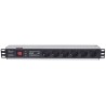 Intellinet 713962 rozdzielacz zasilania PDU 6 x gniazdo sieciowe 1.5U Czarny
