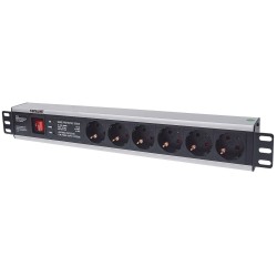 Intellinet 713962 rozdzielacz zasilania PDU 6 x gniazdo sieciowe 1.5U Czarny