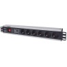 Intellinet 713962 rozdzielacz zasilania PDU 6 x gniazdo sieciowe 1.5U Czarny