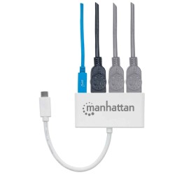 Manhattan 163552 huby i koncentratory USB 3.2 Gen 1 (3.1 Gen 1) Type-C 5000 Mbit/s Biały