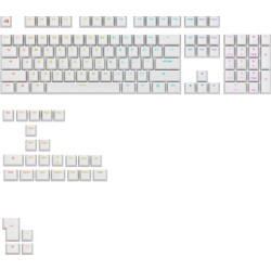 Glorious Podświetlane GPBT, układ ANSI (USA), PBT, Dye-Sub - biały