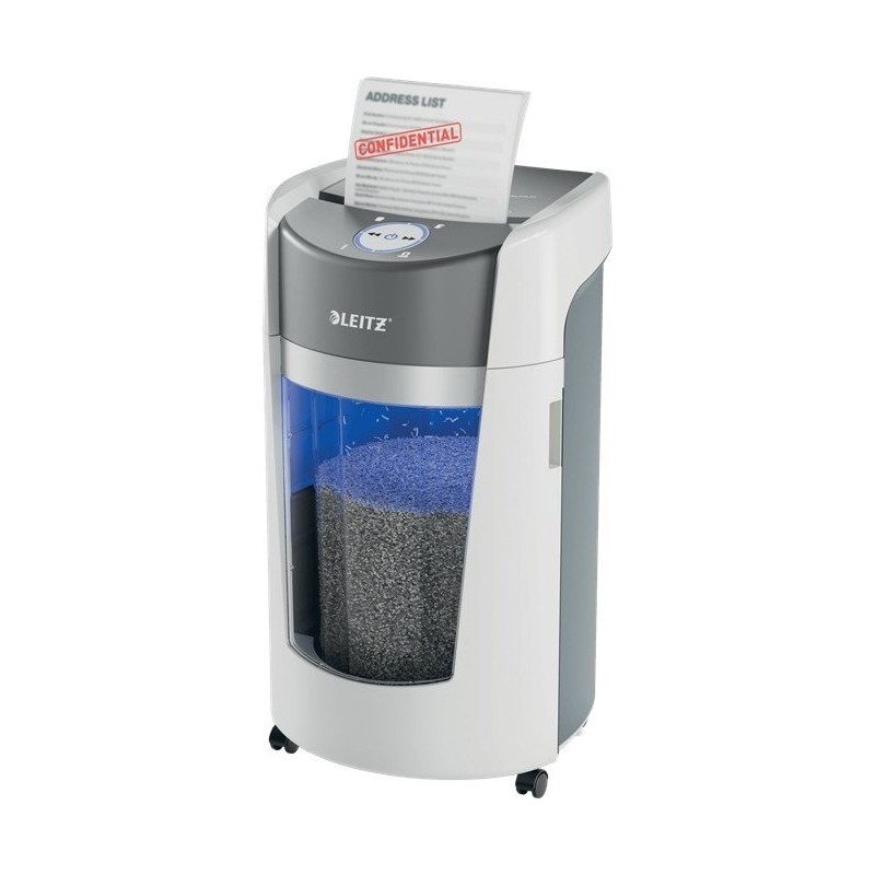 LEITZ Niszczarka IQ OptiMax Office 550, 35 L, P-5, Ścinki 2x15, Automatyczny Start/Stop, Funkcja cofania, Obrotowy pojemnik - LEITZ Niszczarka IQ OptiMax Office 550, 35 L, P-5, Ścinki 2x15, Automatyczny Start/Stop, Funkcja cofania, Obrotowy pojemnik -
