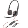 Poly Blackwire 3225 Stereo USB-C Headset +3.5mm Plug +USB-C/A Adapter (Bulk)