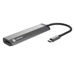 NATEC Fowler Slim Przewodowa USB 3.2 Gen 1 (3.1 Gen 1) Type-C Czarny, Chrom