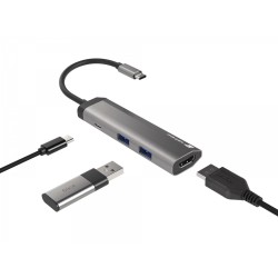 NATEC Fowler Slim Przewodowa USB 3.2 Gen 1 (3.1 Gen 1) Type-C Czarny, Chrom