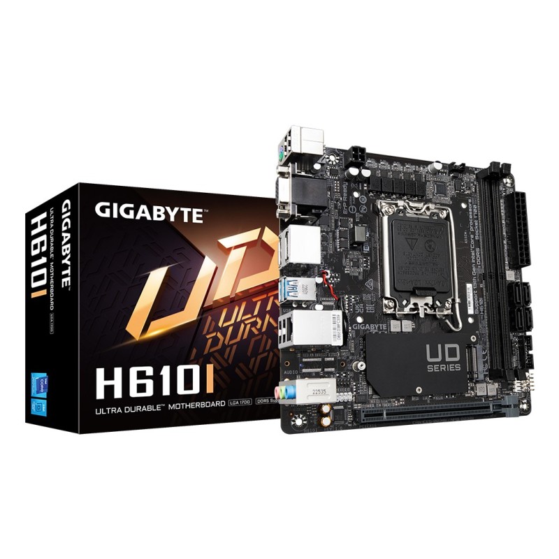 GIGABYTE H610I płyta główna Intel H610 Express LGA 1700 mini ITX GIGABYTE H610I płyta główna Intel H610 Express LGA 1700 mini ITX