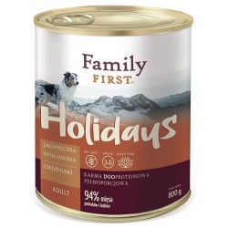 FAMILY FIRST Holidays Adult Jagnięcina, wołowina, ziemniaki - mokra karma dla psa - 800 g