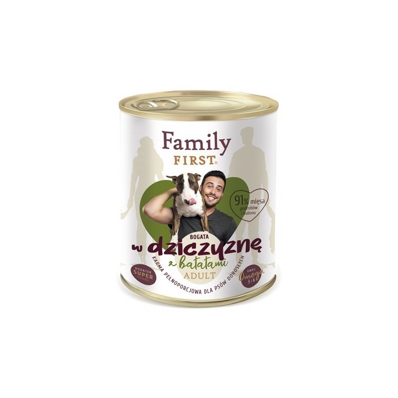 FamilyFirst Bogata w dziczyznę+batat adult 800g