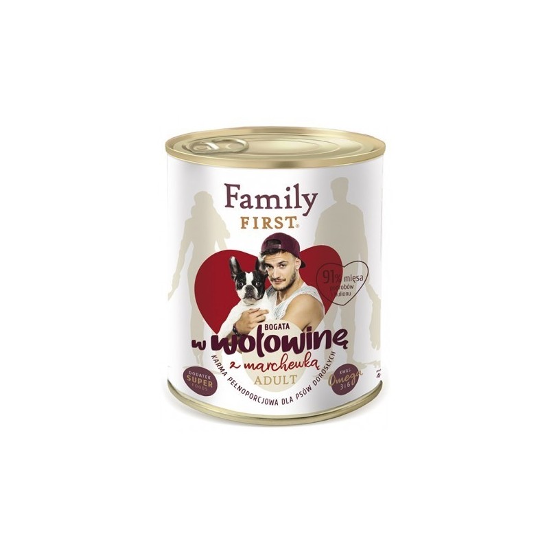 FamilyFirst Bogata w wołowinę+marchewka adult 800g