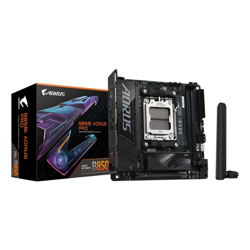 GIGABYTE B850I AORUS PRO płyta główna AMD B850 Gniazdo AM5 mini ITX GIGABYTE B850I AORUS PRO płyta główna AMD B850 Gniazdo AM5 mini ITX