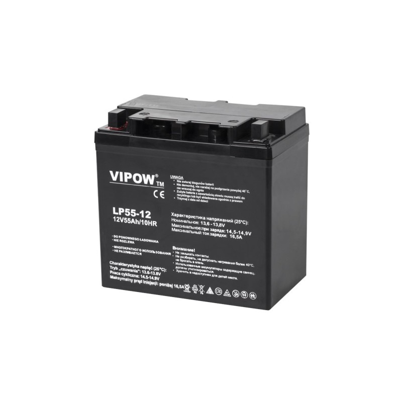 Akumulator żelowy VIPOW 12V 55Ah Akumulator żelowy VIPOW 12V 55Ah