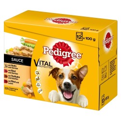 PEDIGREE Adult Wybór Smaków z warzywami w sosie - mokra karma dla psa - saszetka - 12x100 g