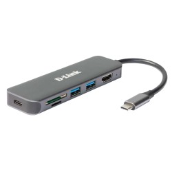D-Link DUB-2327 stacja dokująca Przewodowa USB Type-C Szary
