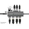 Alcasa HUB-C001A huby i koncentratory USB Type-C 5000 Mbit/s Antracyt