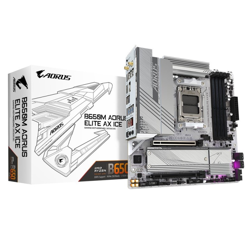 Płyta główna Gigabyte B650M AORUS ELITE AX ICE Płyta główna Gigabyte B650M AORUS ELITE AX ICE