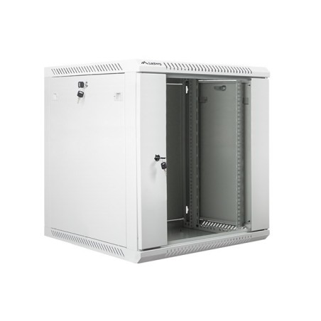 Szafa rack Lanberg WF01-6612-10S (12U 635mm / 600mm / 600 mm wisząca Szklane 19'' kolor szary)