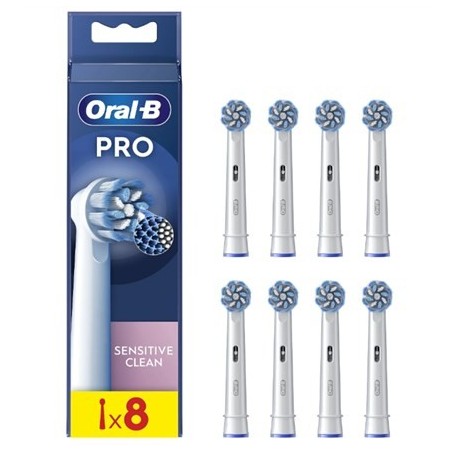 Braun Oral-B EB60-8 Jautrus Clean Pro Dantu Šepetelio Galvutes, 8 Vnt.