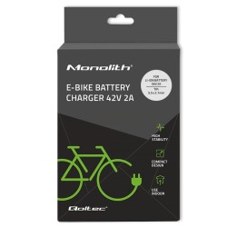 QOLTEC ŁADOWARKA DO BATERII ROWERU ELEKTRYCZNEGO 36V | 42V | 2A | 5.52.1