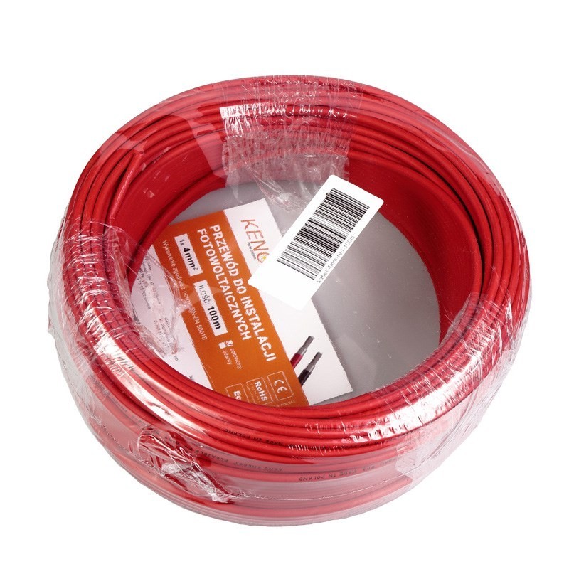 Kabel solarny 4 mm /czerwony / odcinek 100 m Kabel solarny 4 mm /czerwony / odcinek 100 m