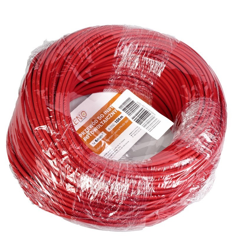 Kabel solarny 6 mm /czerwony / odcinek 100 m Kabel solarny 6 mm /czerwony / odcinek 100 m