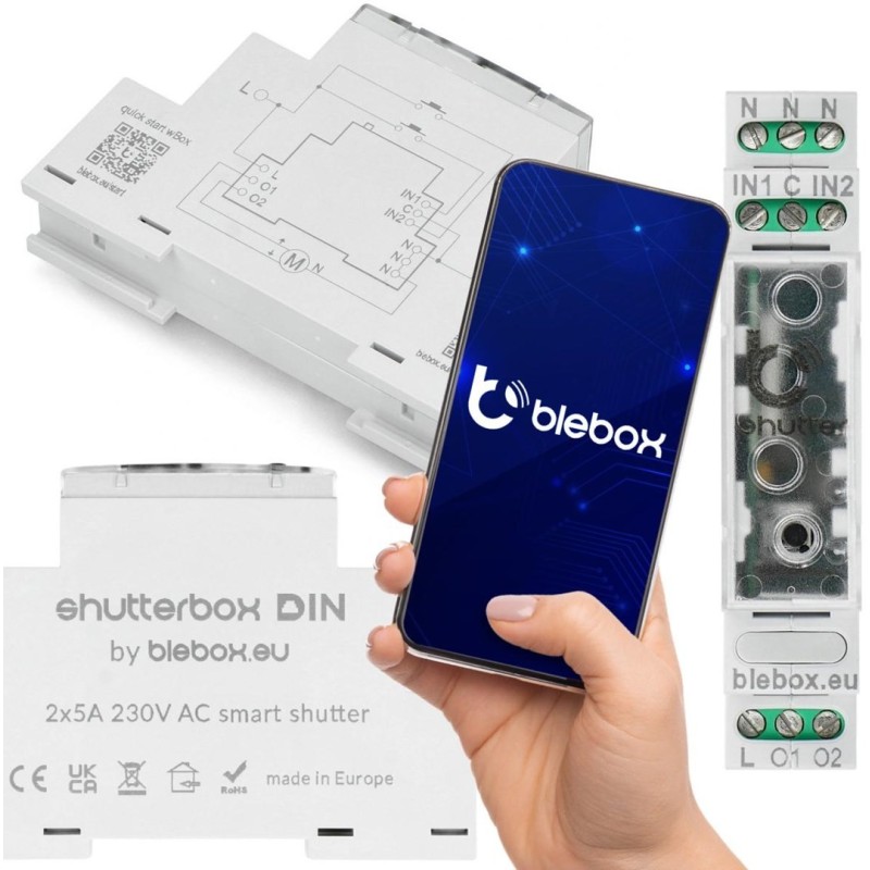 Moduł sterowania roletami shutterbox din Blebox Moduł sterowania roletami shutterbox din Blebox