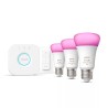 Philips Hue White and color ambiance Zestaw startowy: 3 inteligentne żarówki E27 (1100) + regulator przyciemniania Hue Dimmer