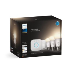 Philips Hue W Starter Kit 9,5W A60 E27 3szt, mostek, przełącznik Philips Hue Hue W Starter Kit 9,5W A60 E27, 3szt., mostek,