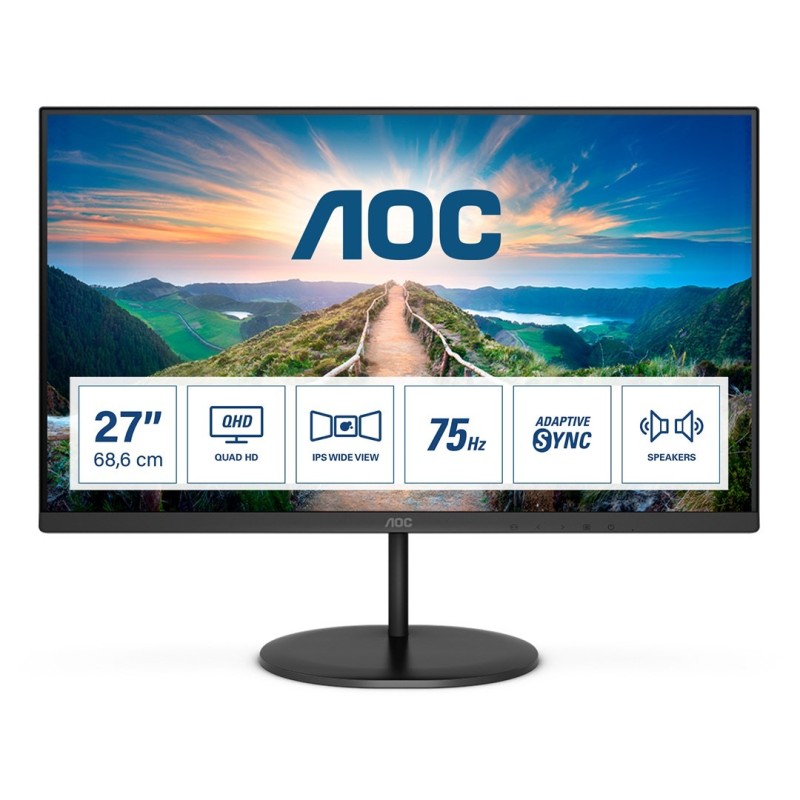 AOC V4 Q27V4EA LED display 68,6 cm (27") 2560 x 1440 px 2K Ultra HD Czarny AOC V4 Q27V4EA LED display 68,6 cm (27") 2560 x 1440 px 2K Ultra HD Czarny