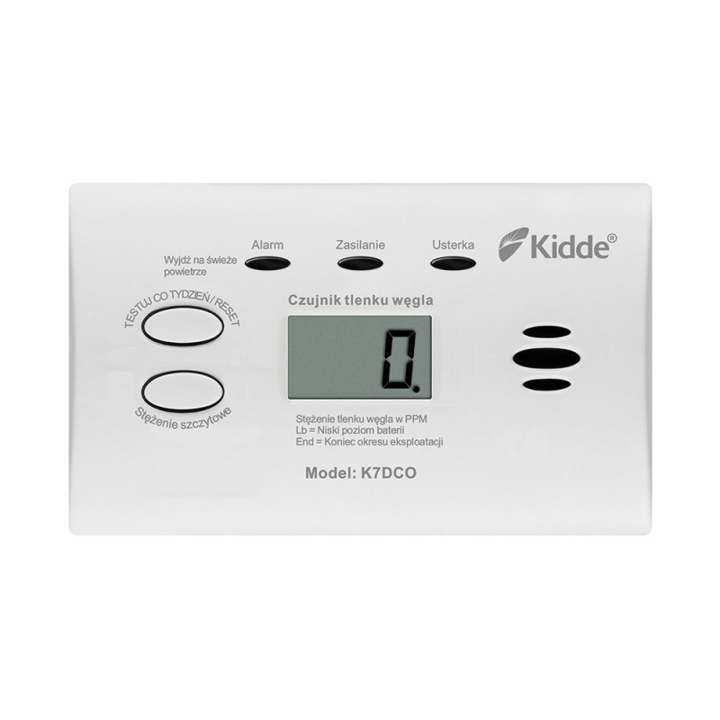 Czujnik tlenku węgla z wyświetl. LCD K7DCO Kidde Czujnik tlenku węgla z wyświetl. LCD K7DCO Kidde