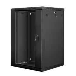 Lanberg szafa instalacyjna wisząca 19'' 18U 600x600mm czarna (drzwi szklane)