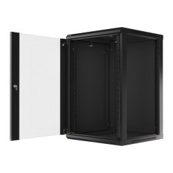 Lanberg szafa instalacyjna wisząca 19'' 18U 600x600mm czarna (drzwi szklane)