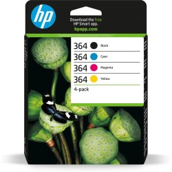 HP 364 zestaw 4 oryginalnych wkładów atramentowych: czarny/błękitny/purpurowy/żółty