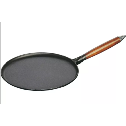 Patelnia do naleśników z drewnianym uchwytem STAUB 40509-525-0 - czarna 28 cm