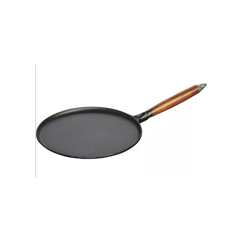Patelnia do naleśników z drewnianym uchwytem STAUB 40509-525-0 - czarna 28 cm