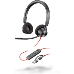 POLY Zestaw słuchawkowy Blackwire 3320 Stereo USB-C z certyfikatem Microsoft Teams + przejściówka USB-C/A