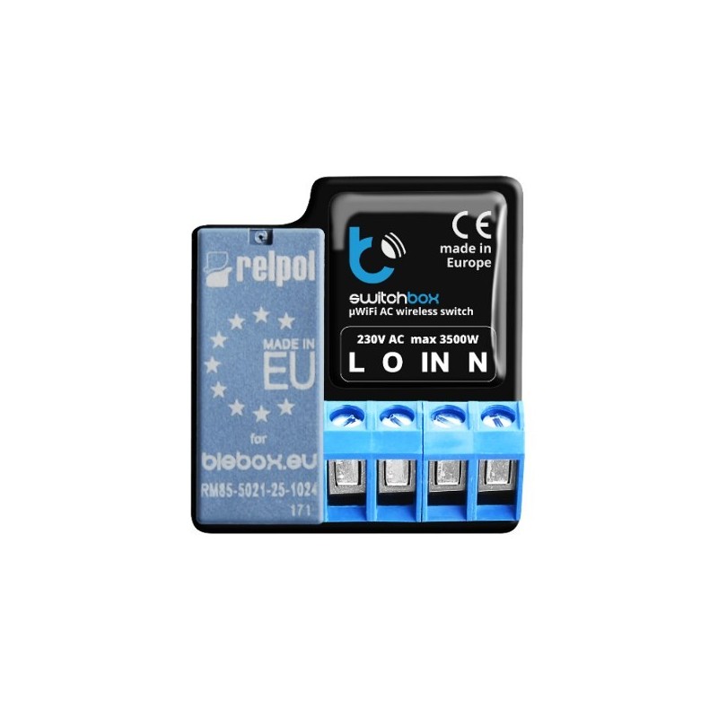 BLEBOX switchbox v3 - WYŁACZNIK 230V Z POMIAREM ZUZYCIA ENERGII BLEBOX switchbox v3 - WYŁACZNIK 230V Z POMIAREM ZUZYCIA ENERGII