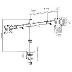 Techly ICA-LCD 582-D uchwyt / stojak do monitorów 81,3 cm (32") Biurko Czarny
