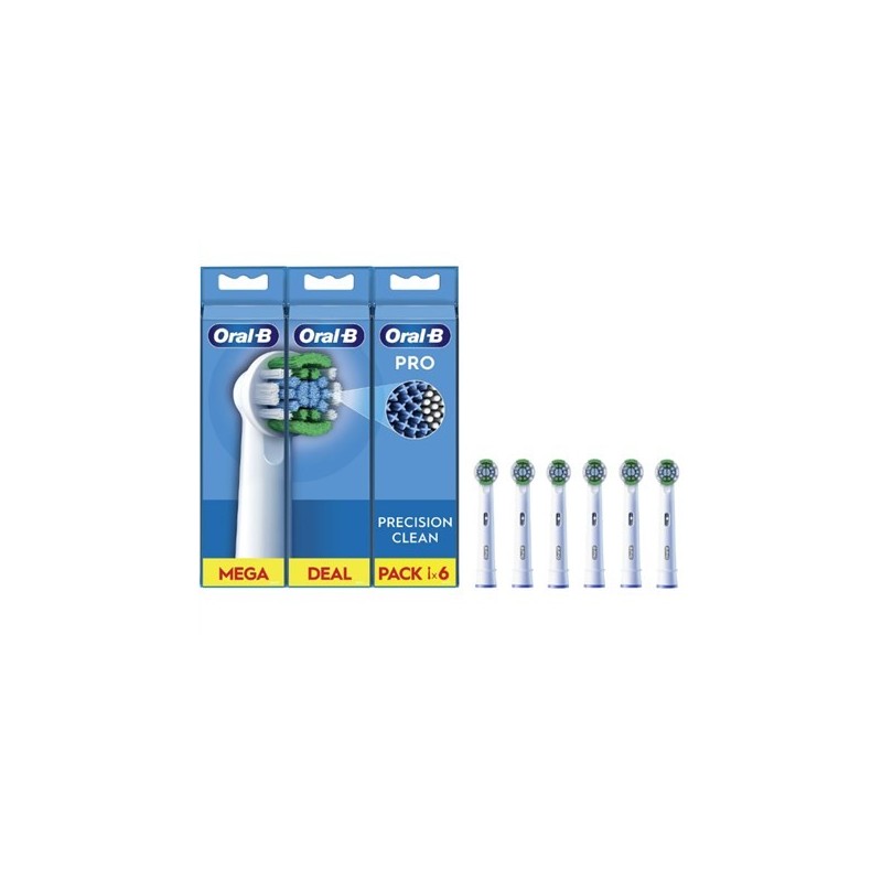 Oral-B | Zestaw szczotek Precision Clean | EB20RX-6 | Głowy | Dla dorosłych | Liczba główek szczoteczki w zestawie: 6 | Biały Oral-B | Zestaw szczotek Precision Clean | EB20RX-6 | Głowy | Dla dorosłych | Liczba główek szczoteczki w zestawie: 6 | Biały