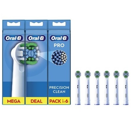 Oral-B | Zestaw szczotek Precision Clean | EB20RX-6 | Głowy | Dla dorosłych | Liczba główek szczoteczki w zestawie: 6 | Biały